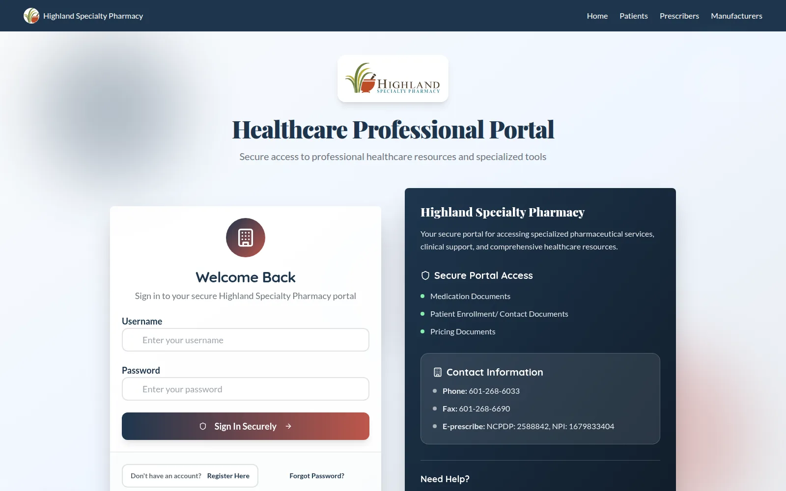 Role-based portal sign-in.