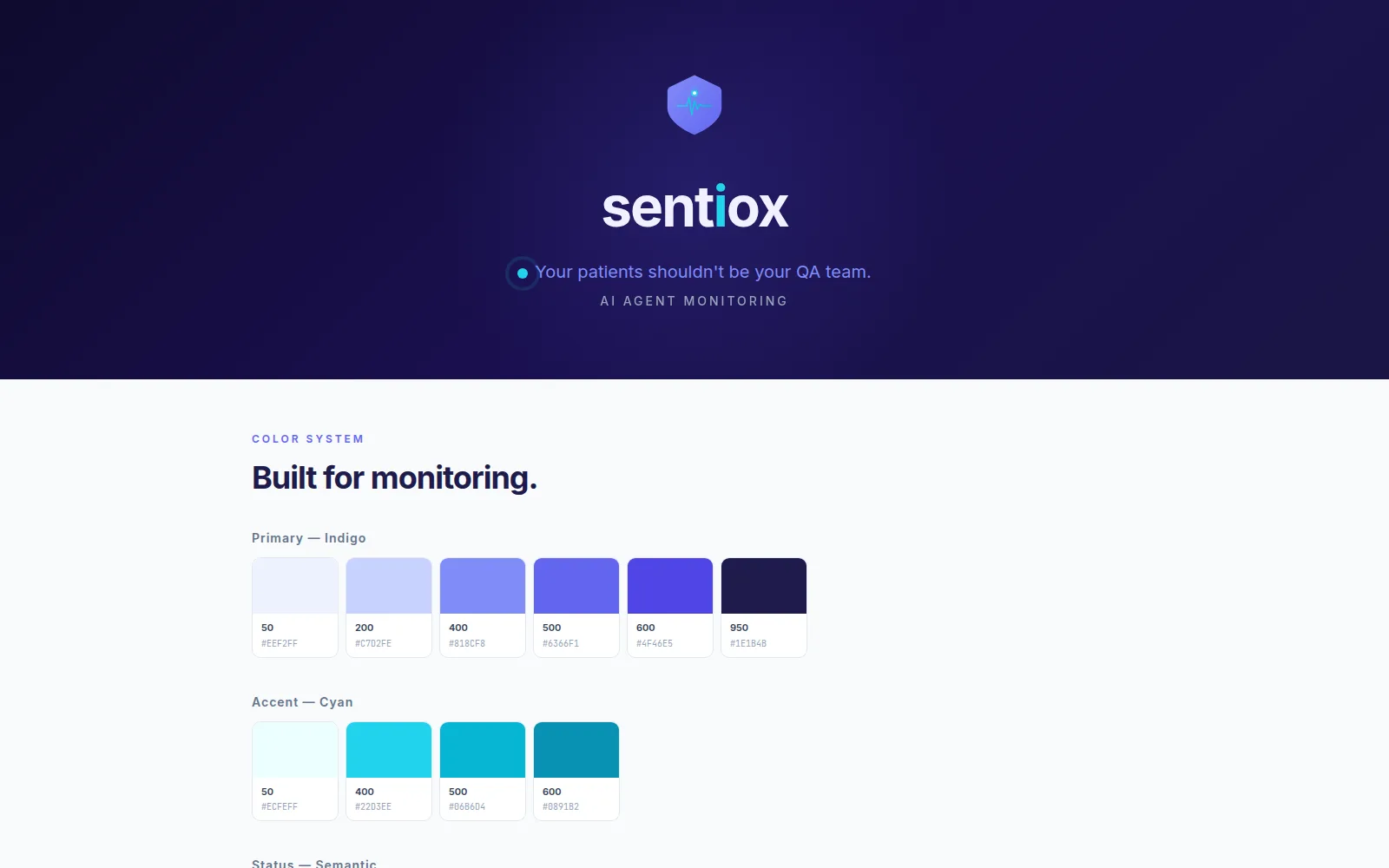 Brand system we designed alongside the product.